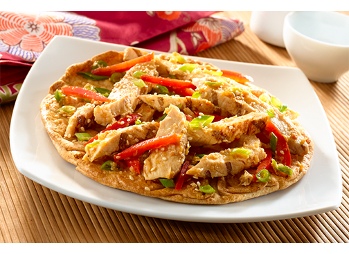 sesame ginger chicken flatbread