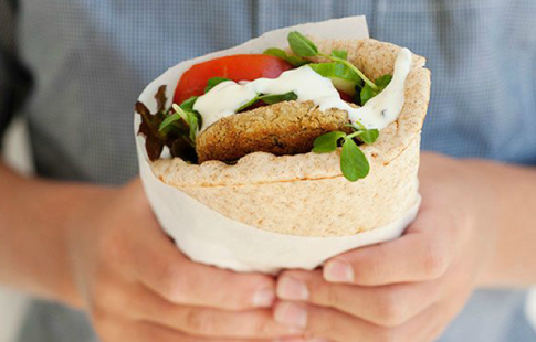 Falafel Stuffed Flatbread