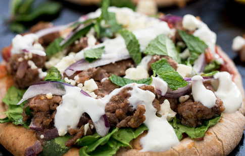 29 Lamb and Spinach Pita Pizza