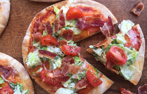 64 blt pita pizza