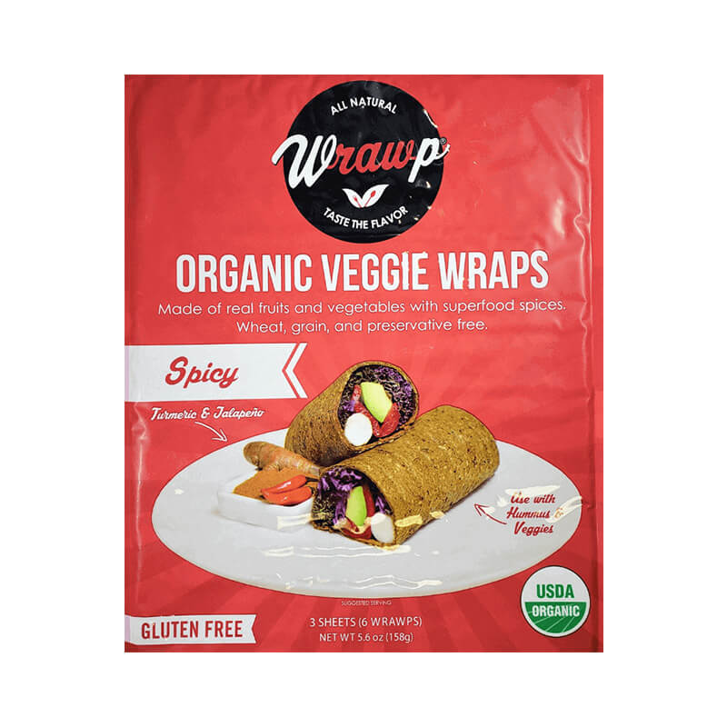 Wrawps Organic Vegetable Wraps Spicy Real Fruits Wheat
