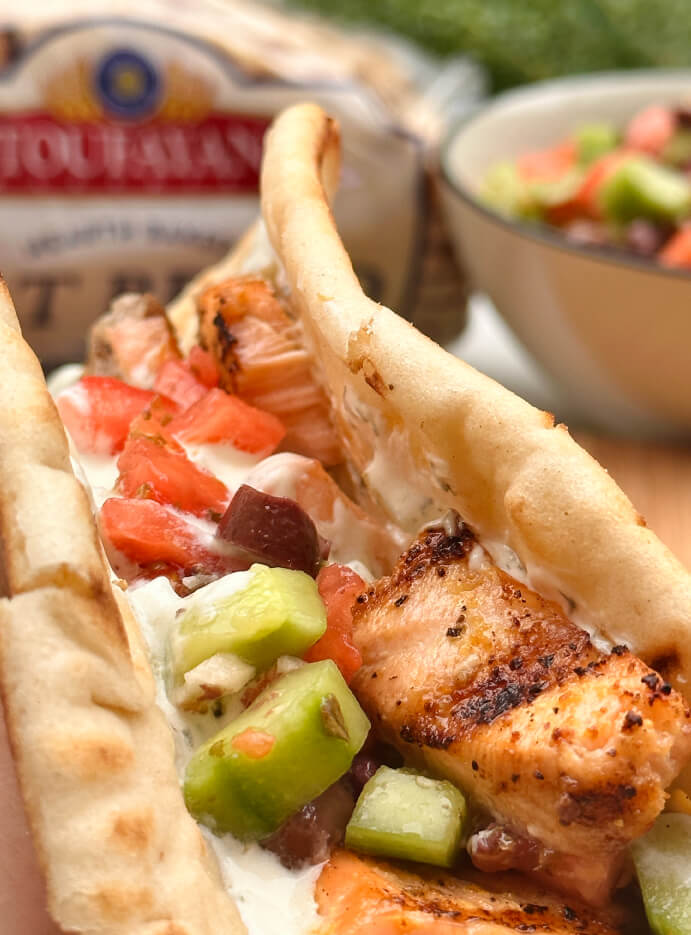 Salmon Gyros Flatbread image website